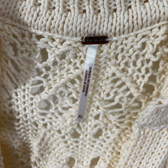 Free People Butter Yellow Elton Mini Dress Crochet Size XL - Picture 8 of 12